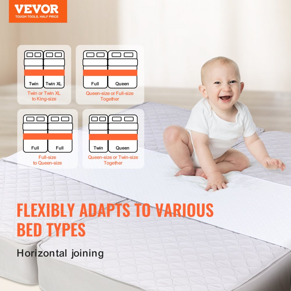 SM-BBC-01 - 100" Bed Bridge, Seamless Sleep Solution for Couples