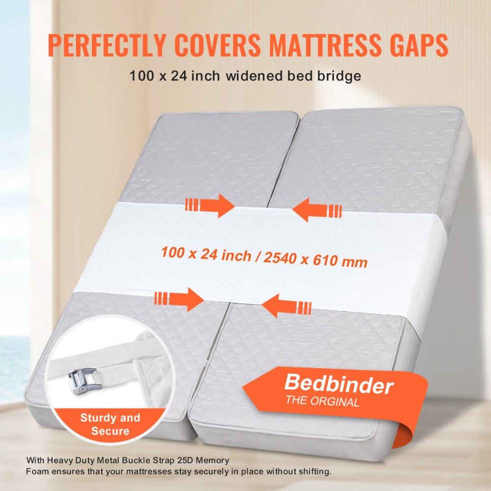 SM-BBC-01 - 100" Bed Bridge, Seamless Sleep Solution for Couples
