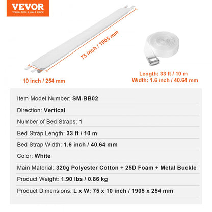 SM-BB02 - King Bed Converter Kit, 75" L Gap Filler for Solid Sleep