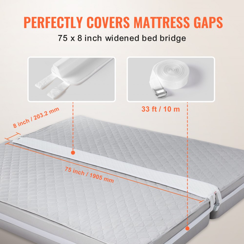 SM-BB01 - Soft Bed Bridge 75" L for Seamless Mattress Connection