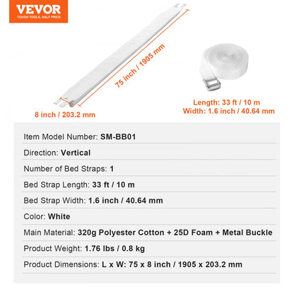 SM-BB01 - Soft Bed Bridge 75" L for Seamless Mattress Connection