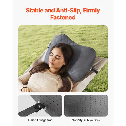 XP-7402-R - 17.4"x12" Inflatable Travel Pillow with Elastic Strap