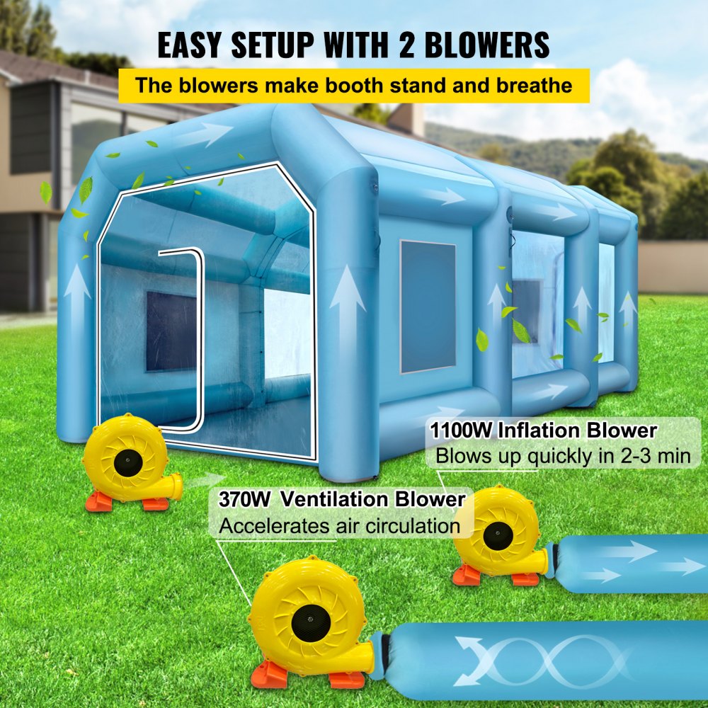 10X5X3.5m - Durable Inflatable Paint Booth with Filtration System