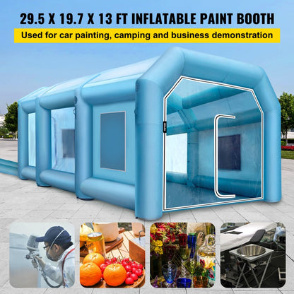 9X6X4M - Durable Inflatable Paint Booth with Filtration System