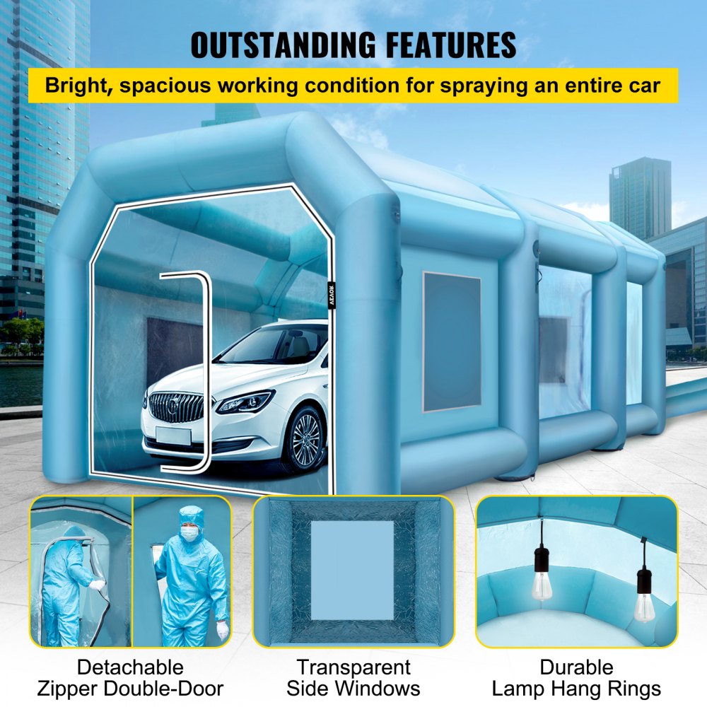 9X6X4M - Durable Inflatable Paint Booth with Filtration System