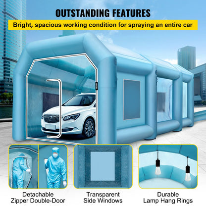 9X6X4M - Durable Inflatable Paint Booth with Filtration System