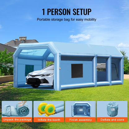8x4.5x3m(C) - 26.2ft Inflatable Paint Booth with Air Filter System