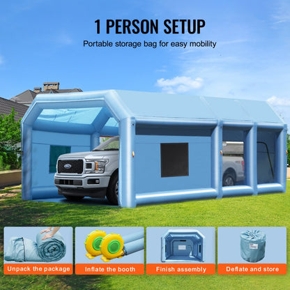 10x6.4x4.5m(C) - Durable 32.8ft Inflatable Paint Booth for Large Vehicles