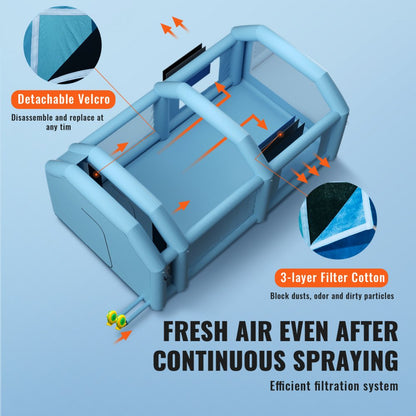 010233173763 - VEVOR 26x15ft Inflatable Paint Booth with Air Filtration