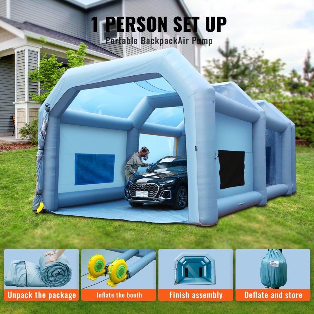 010353494742 - 28.38ft Inflatable Paint Booth with Air Filtration System