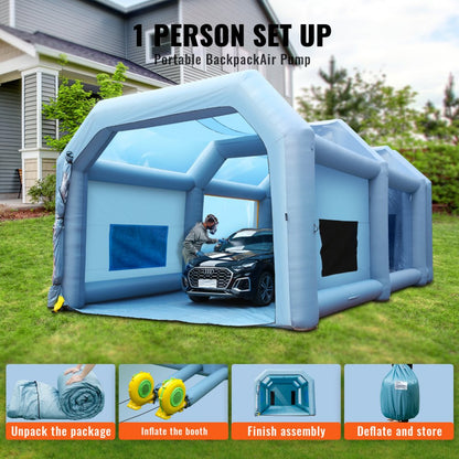 010353494742 - 28.38ft Inflatable Paint Booth with Air Filtration System