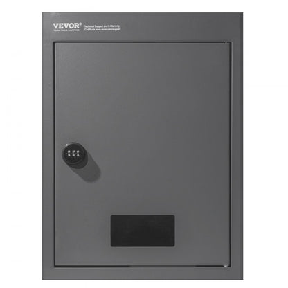 MA071 - Heavy-Duty Dark Gray Through-Wall Mailbox with Secure Drop Slot