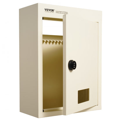 MA071 - Secure Beige Through-the-Wall Mailbox with Combination Lock and Steel Construction
