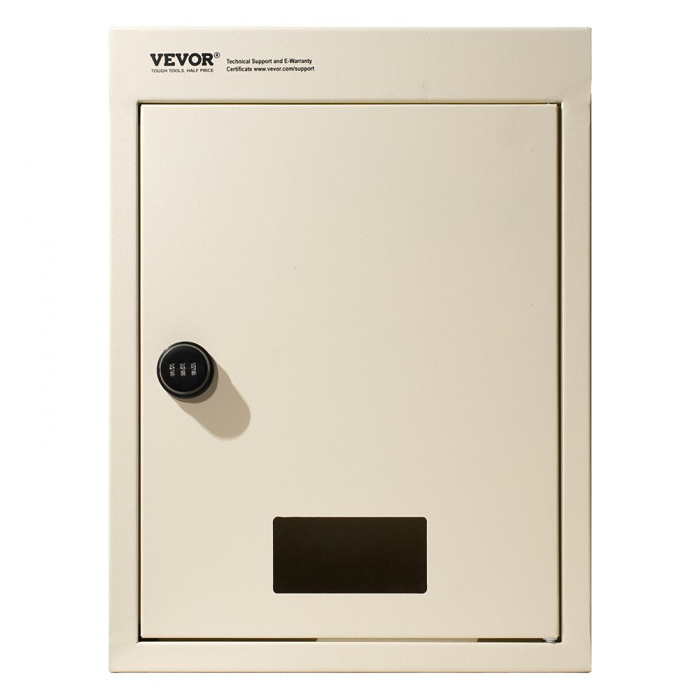 MA071 - Secure Beige Through-the-Wall Mailbox with Combination Lock and Steel Construction