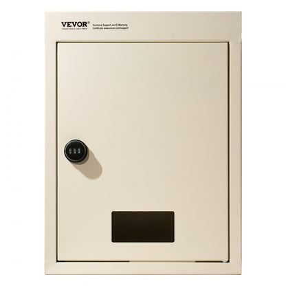 MA071 - Secure Beige Through-the-Wall Mailbox with Combination Lock and Steel Construction