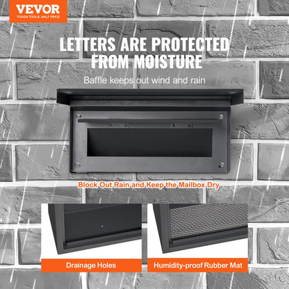 MA071 black - Heavy-Duty Steel Mailbox with Combination Lock for Secure Mail Collection