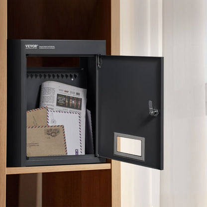 MA071 black - Heavy-Duty Steel Mailbox with Combination Lock for Secure Mail Collection