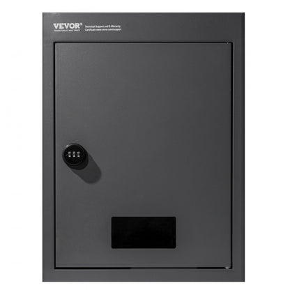 MA071 black - Heavy-Duty Steel Mailbox with Combination Lock for Secure Mail Collection
