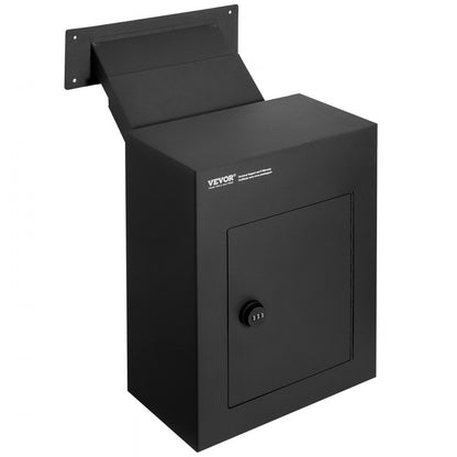 MA073 black - Heavy-Duty Steel Drop Box with Combination Lock for Secure Mail Storage