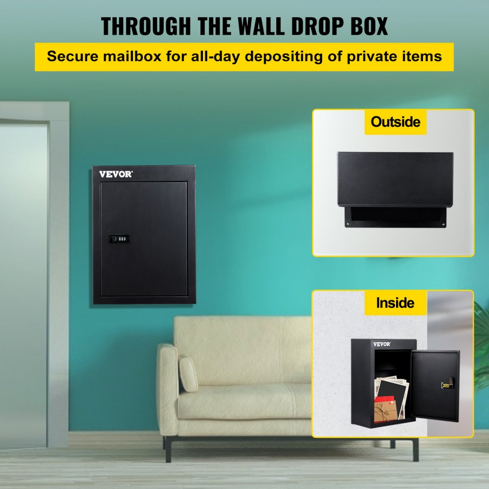 BGX-48 - Secure 1.2mm Steel Mail Drop Box with Adjustable Chute