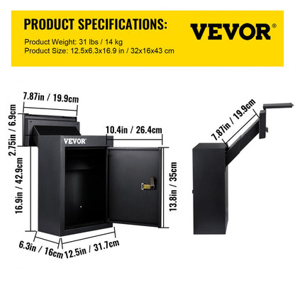 BGX-48 - Secure 1.2mm Steel Mail Drop Box with Adjustable Chute