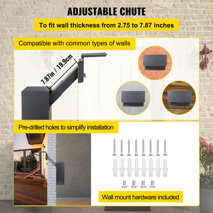 BGX-47 - Secure Through The Wall Mail Drop Box with Adjustable Chute