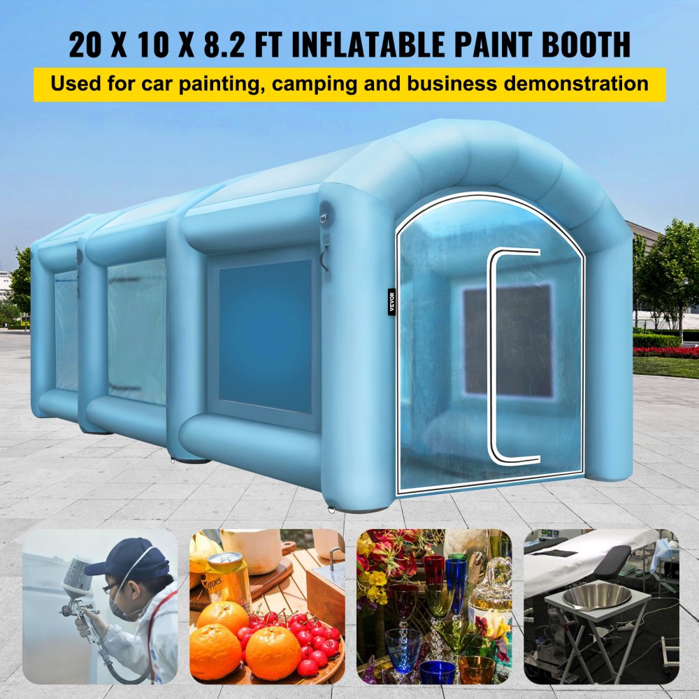 010523704672 - 20ft Inflatable Paint Booth with Filtration & Dual Space