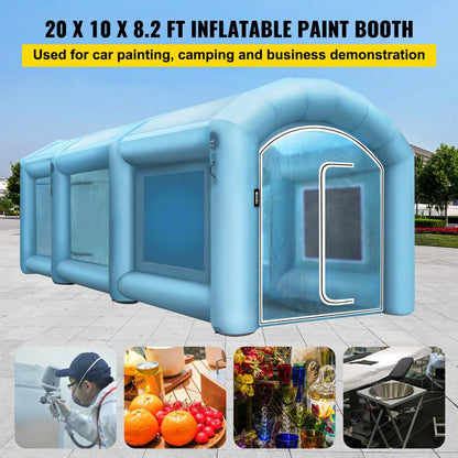 010523704672 - 20ft Inflatable Paint Booth with Filtration & Dual Space