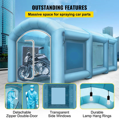 010523704672 - 20ft Inflatable Paint Booth with Filtration & Dual Space