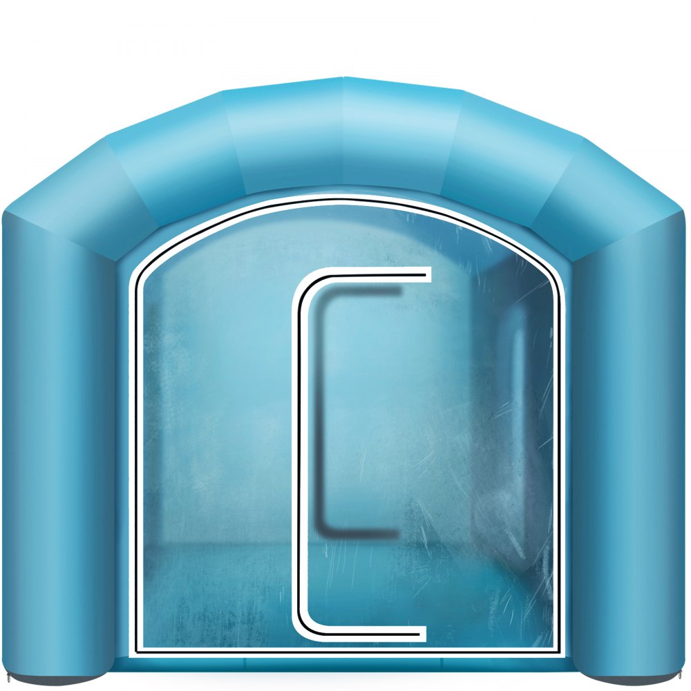 010523704672 - 20ft Inflatable Paint Booth with Filtration & Dual Space