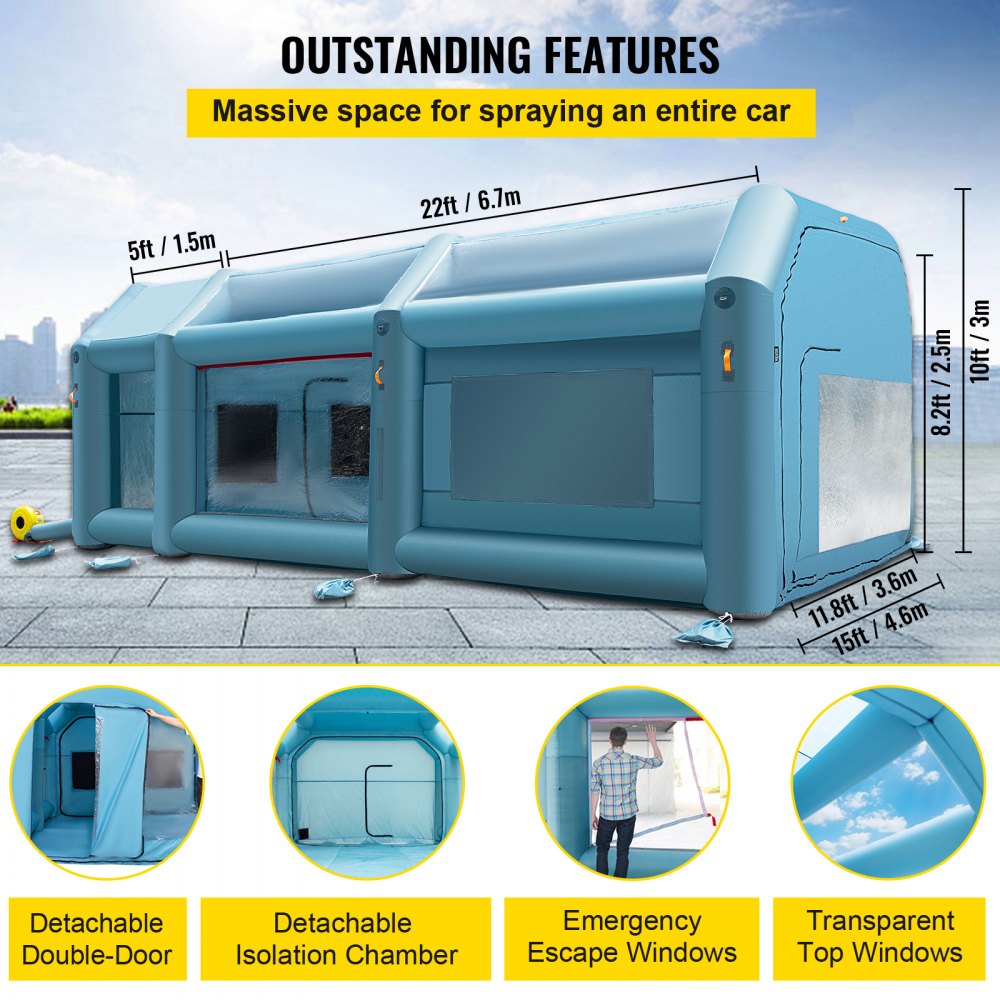 CQZP-4985 - 28x15ft Inflatable Spray Booth with Filtration System