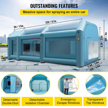 CQZP-4985 - 28x15ft Inflatable Spray Booth with Filtration System