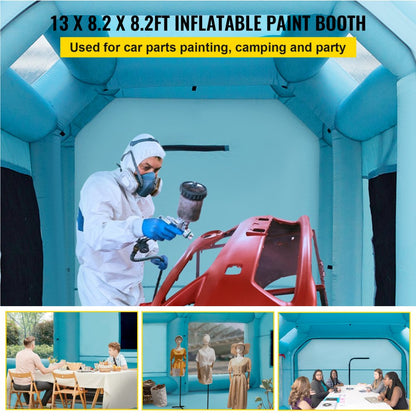 CQZP-5994 - 13x8ft Inflatable Paint Booth with Filtration System and Blowers