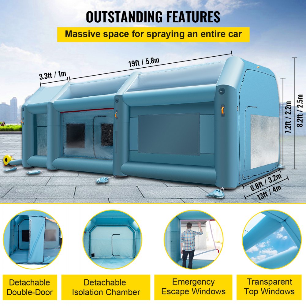 CQZP-4922 - Durable Inflatable Paint Booth with Filtration System