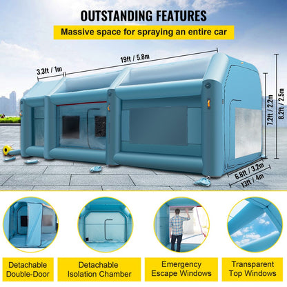 CQZP-4922 - Durable Inflatable Paint Booth with Filtration System