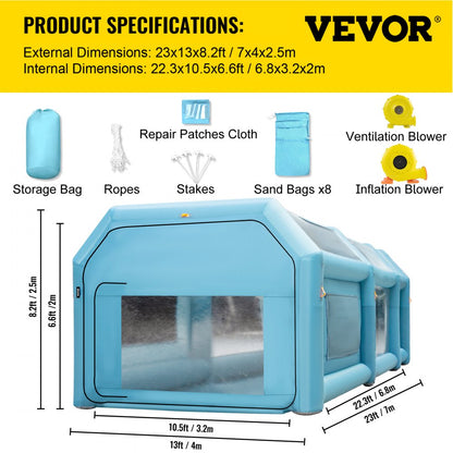 CQZP-4922 - Durable Inflatable Paint Booth with Filtration System
