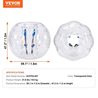 HCPPQ-007 - 5FT Bumper Ball with Handles, Durable PVC for Outdoor Fun