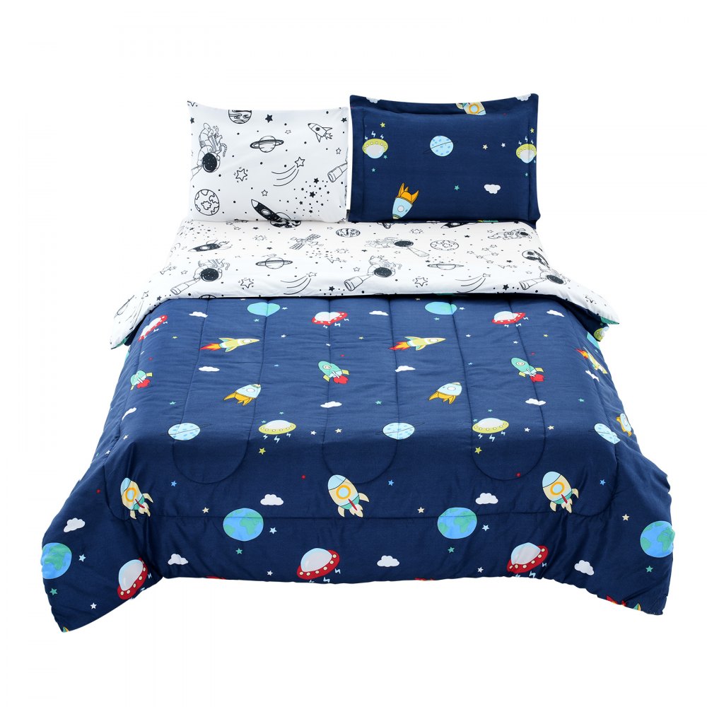 SYSH-KID501 - 5-Piece Twin Kids Comforter Set with Starry Sky Design