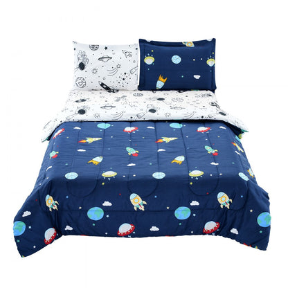 SYSH-KID501 - 5-Piece Twin Kids Comforter Set with Starry Sky Design