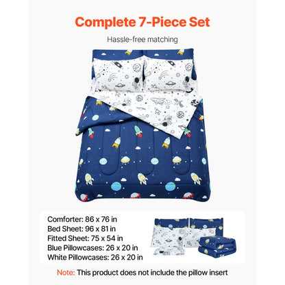 SYSH-KID701 - Reversible Kids Comforter Set, 7 Pieces, Soft & Durable
