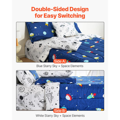 SYSH-KID701 - Reversible Kids Comforter Set, 7 Pieces, Soft & Durable