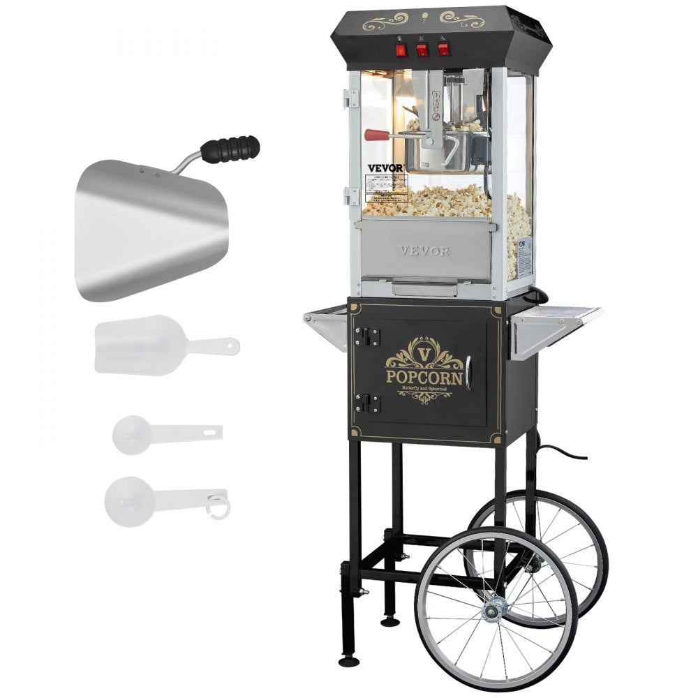 NP08001SEC - 8 oz Commercial Popcorn Popper with LED Lights and Cart