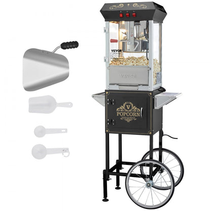 NP08001SEC - 8 oz Commercial Popcorn Popper with LED Lights and Cart