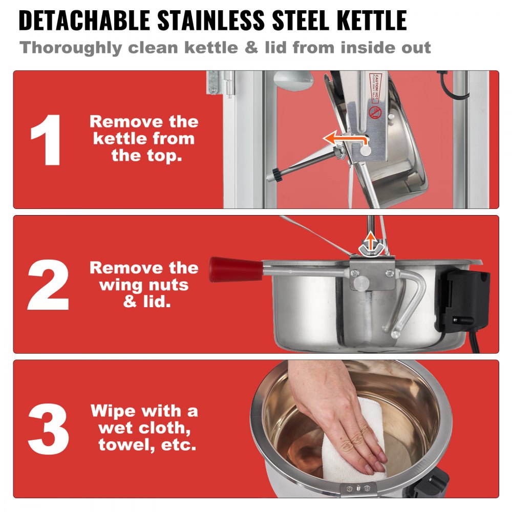 NP08001SEC - 48-Cup Cold-Rolled Steel Popcorn Maker with Cart