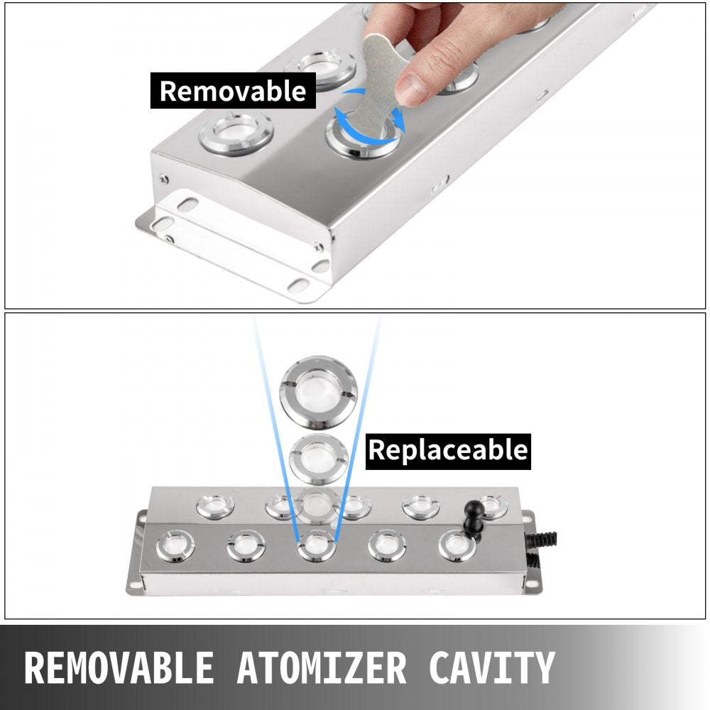 Air-cooled - 10-Head Stainless Steel Mist Maker for Gardens and Ponds