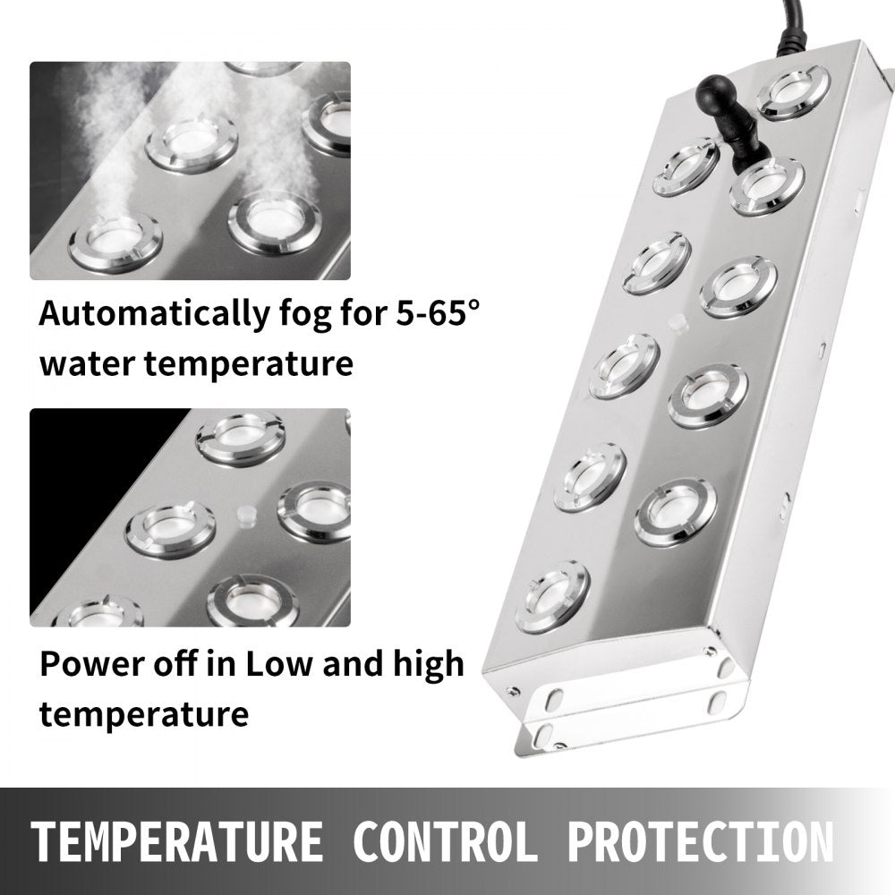 Air-cooled - 10-Head Stainless Steel Mist Maker for Gardens and Ponds