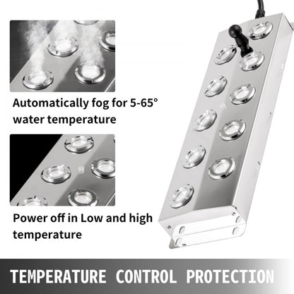 Air-cooled - 10-Head Stainless Steel Mist Maker for Gardens and Ponds