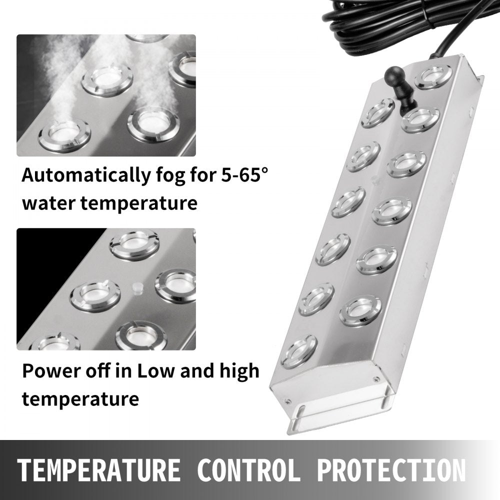 Air-cooled - 12-Head Ultrasonic Stainless Steel Mist Maker for Humidity Control
