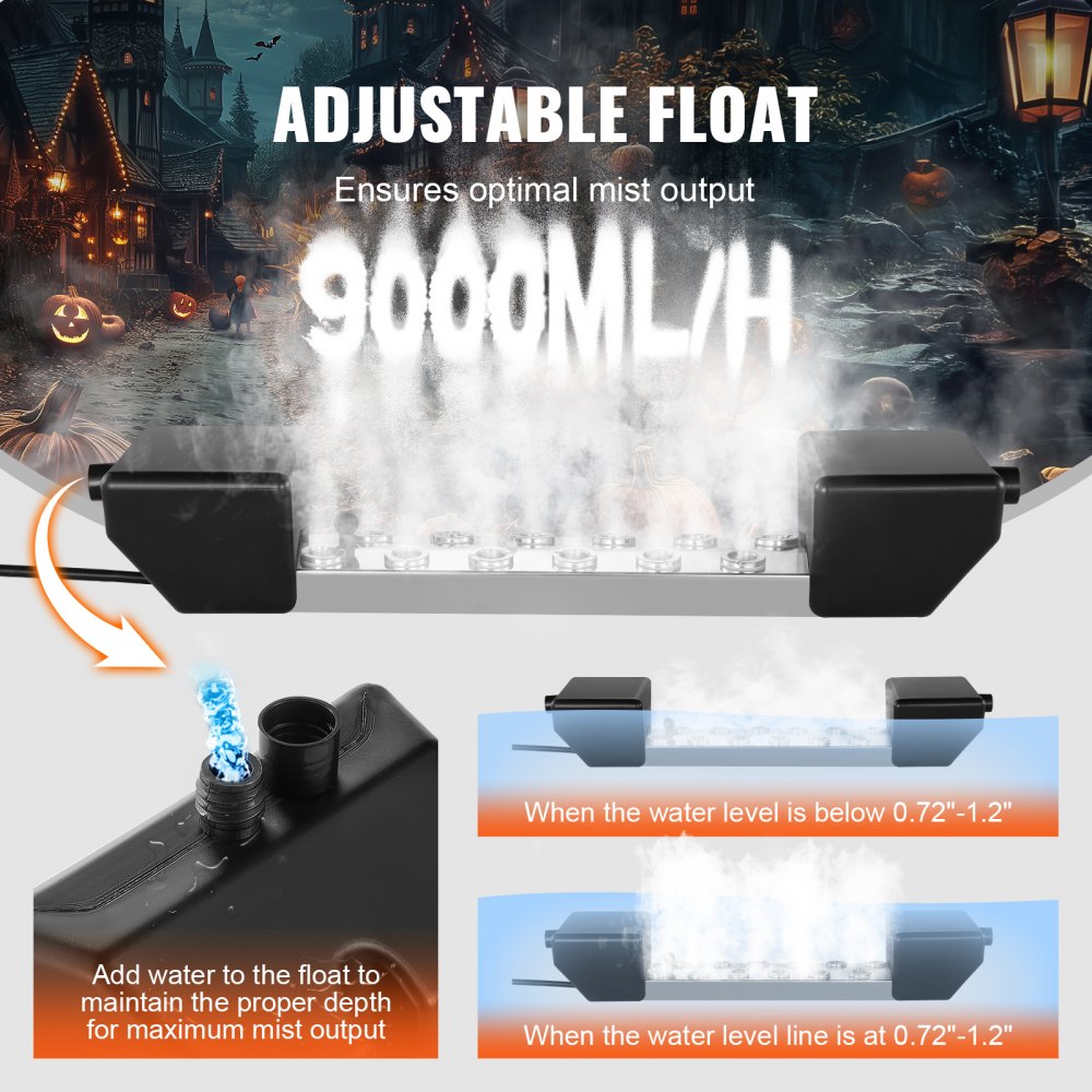 NS-12T-M - 12-Head Ultrasonic Fogger 9000mL/H for Ponds & Decor