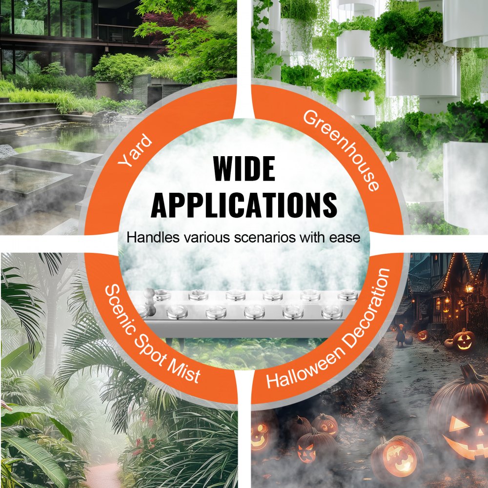 NS-12T-M - 12-Head Ultrasonic Fogger 9000mL/H for Ponds & Decor